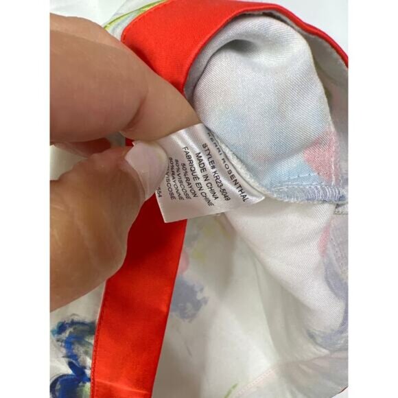 NEW Kerri Rosenthal Blair Printed Shorts Satin White Multicolor Size: Medium - Picture 6 of 8